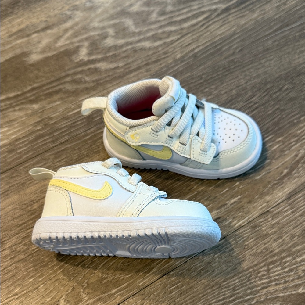 Infant pale yellow and cream air Jordan’s